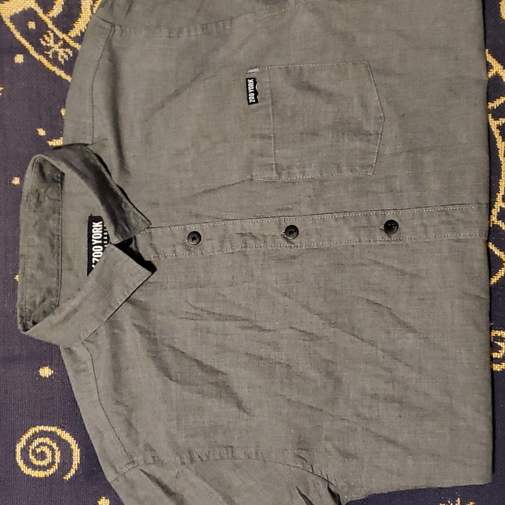 Zoo York ash grey button up shirt